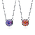 Solitaire Kaleidoscope Bezel CZ Necklace in Sterling Silver 0.8ct