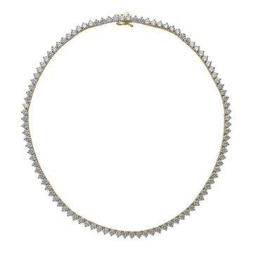 CZ Statement Tennis Necklace in Gold Flashed Sterling Silver