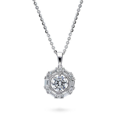Halo Art Deco Cable CZ Set in Sterling Silver