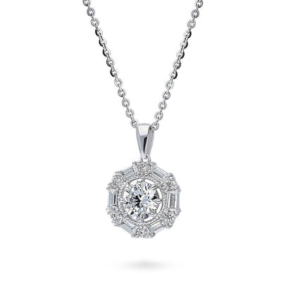 Halo Art Deco Cable CZ Set in Sterling Silver