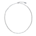 Bead Paperclip Link Chain Necklace, 2 Piece, Rhodium Plated