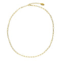 Bead Paperclip Link Chain Necklace, 2 Piece, Yellow Gold Flashed