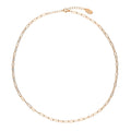 Bead Paperclip Link Chain Necklace, 2 Piece, Rose Gold Flashed