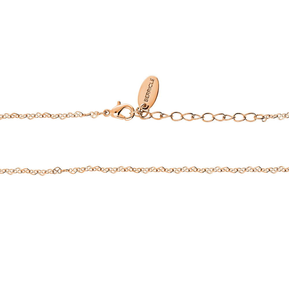 Front view of Heart Link Chain Necklace, Rose Gold Flashed
