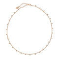 Bead Paperclip Link Chain Necklace, 2 Piece, Rose Gold Flashed