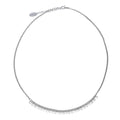 Paperclip Link Chain Necklace, 2 Piece, Rhodium Plated