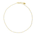 Imitation Pearl Station Necklace, Yellow Gold Flashed