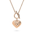 Heart Paperclip Chain Necklace, 2 Piece, Rose Gold Flashed