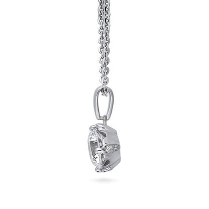 Solitaire 2ct CZ Necklace in Sterling Silver