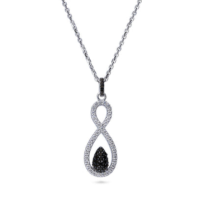 Black and White Woven Infinity CZ Set in Sterling Silver