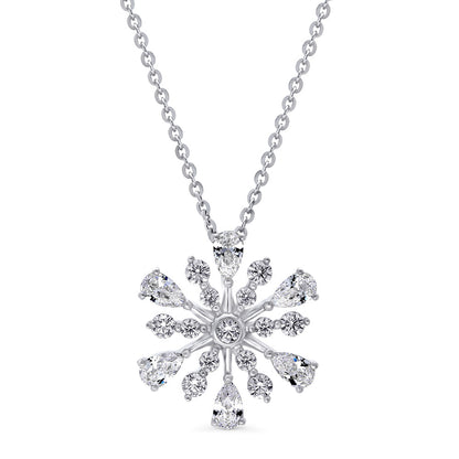 Snowflake CZ Necklace in Sterling Silver