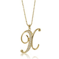 Initial Letter Pendant Necklace in Gold-Tone, X