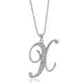 Initial Letter Pendant Necklace in Silver-Tone, X