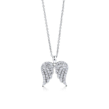 Angel Wings CZ Necklace in Sterling Silver