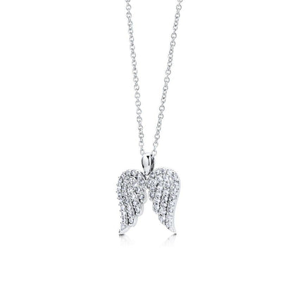 Angel Wings CZ Necklace in Sterling Silver