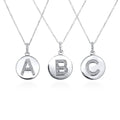 Initial Letter CZ Necklace in Sterling Silver