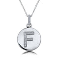 Initial Letter CZ Necklace in Sterling Silver, F