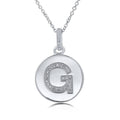 Initial Letter CZ Necklace in Sterling Silver, G