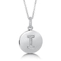 Initial Letter CZ Necklace in Sterling Silver, I