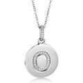 Initial Letter CZ Necklace in Sterling Silver, O