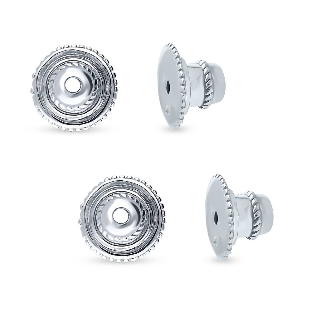 Silicone Earring Backs in Sterling Silver, 2 Pairs