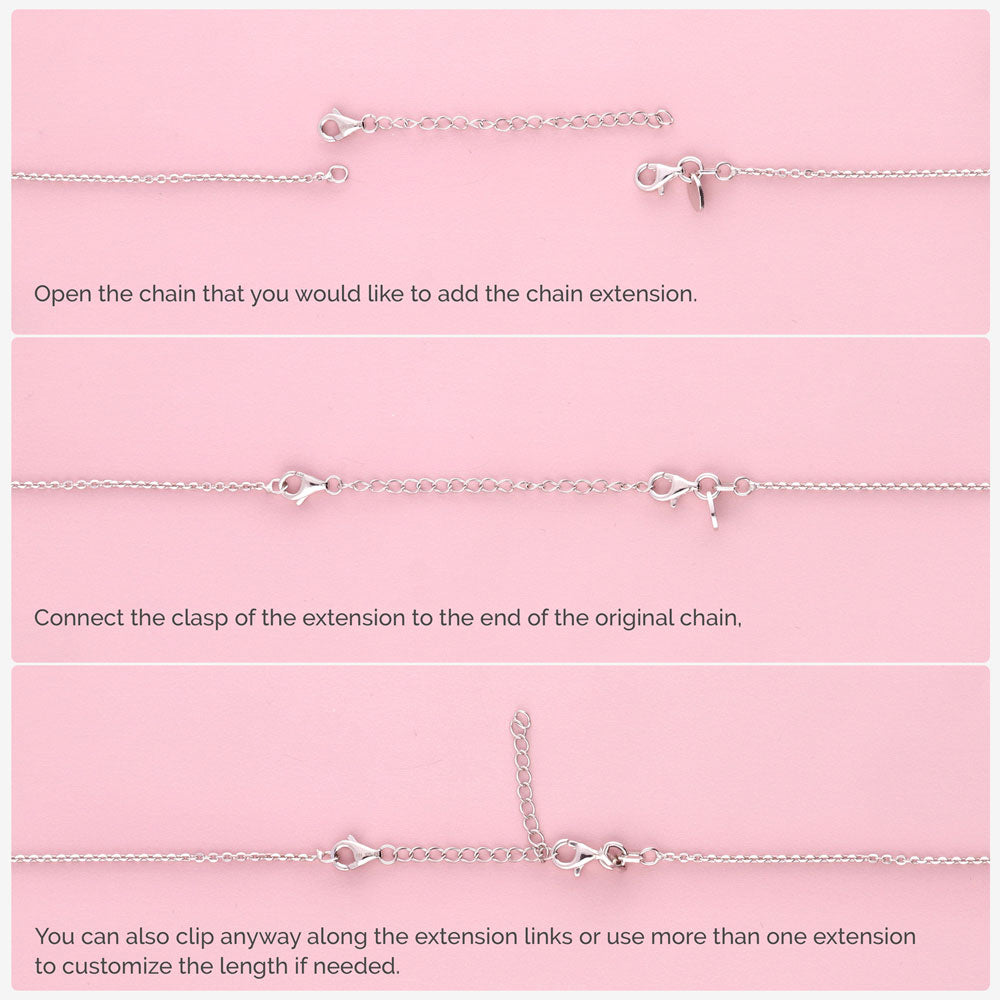Angle view of Chain Extension Set in Sterling Silver, 5 of 9