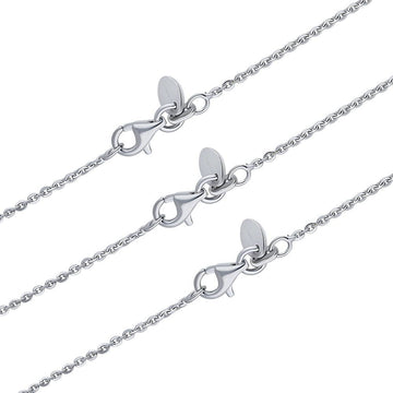 Italian Chain Necklace in Sterling Silver, 3 Piece