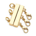 Base Metal Triple Necklace Layering Clasp, Gold-Tone