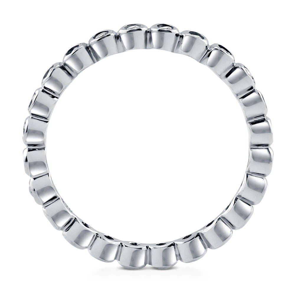 Bubble Bezel Set CZ Eternity Ring in Sterling Silver