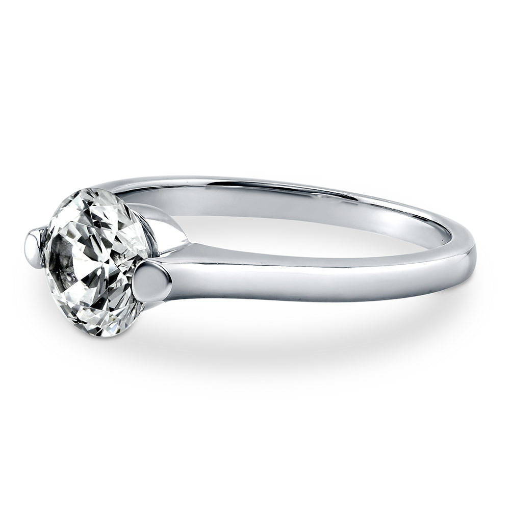 Solitaire 1.25ct Round CZ Ring in Sterling Silver