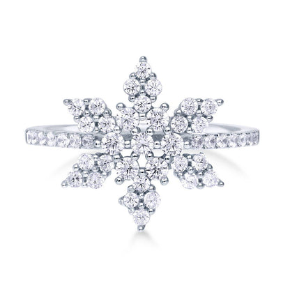 Snowflake CZ Ring in Sterling Silver