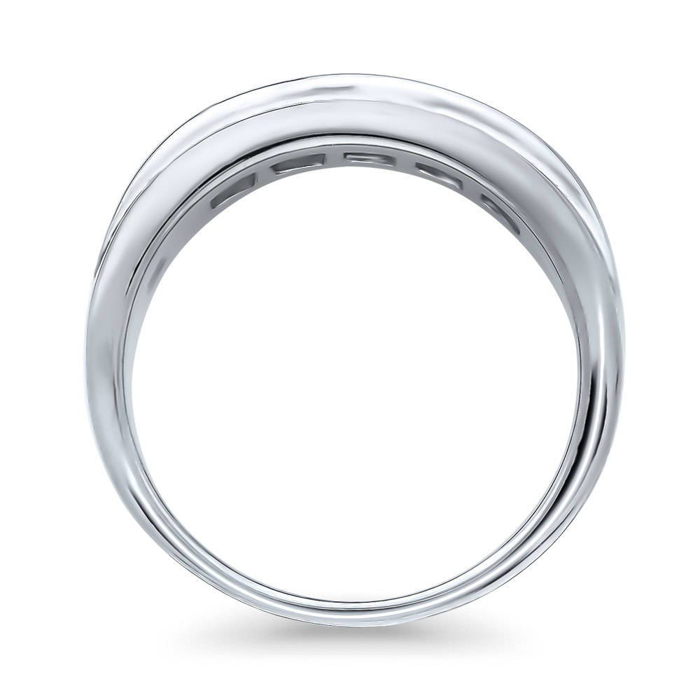 Alternate view of 5-Stone Channel Princess CZ Eternity Ring in Sterling Silver, 5 of 5
