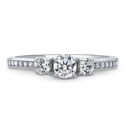3-Stone 0.25ct CZ Ring in Sterling Silver