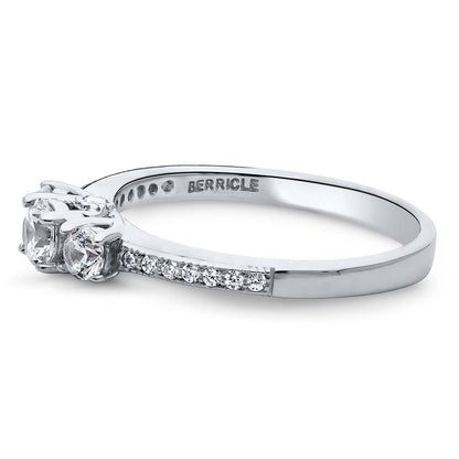 3-Stone 0.25ct CZ Ring in Sterling Silver