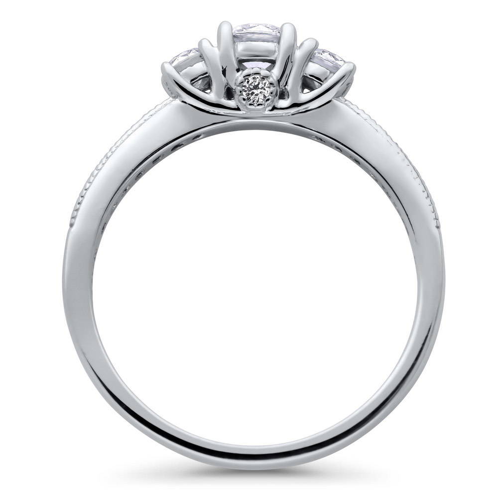 Alternate view of 3-Stone 0.25ct CZ Ring in Sterling Silver, 6 of 6