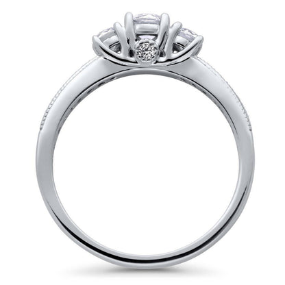 3-Stone 0.25ct CZ Ring in Sterling Silver