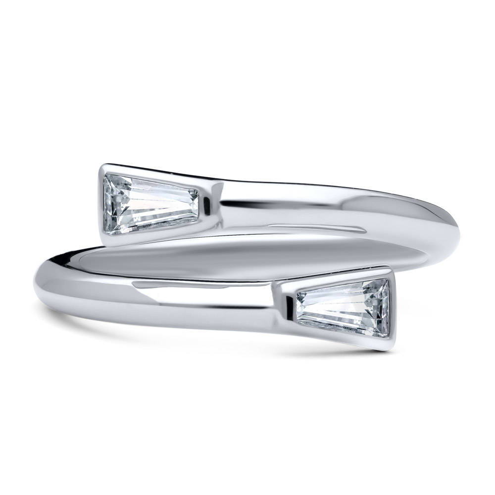 Bypass Wrap CZ Ring in Sterling Silver, 1 of 5