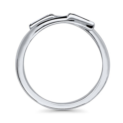 Bypass Wrap CZ Ring in Sterling Silver