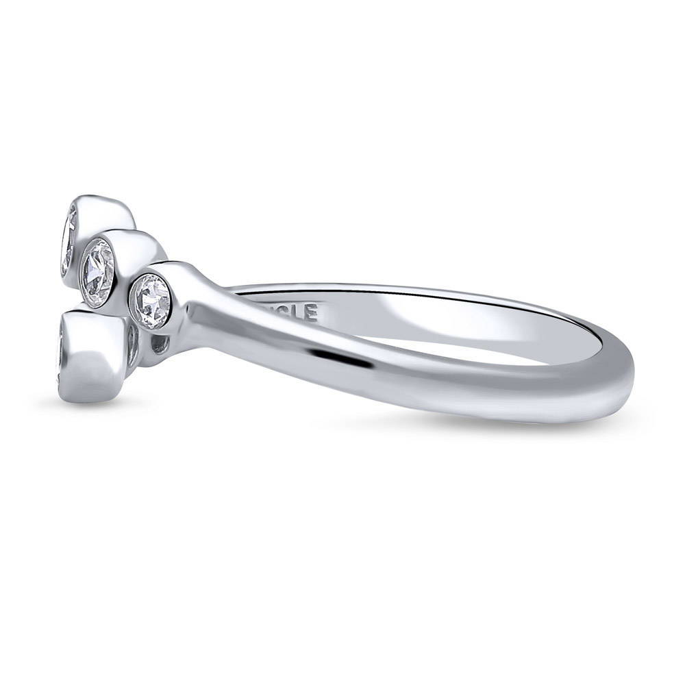 Bypass Wrap CZ Ring in Sterling Silver