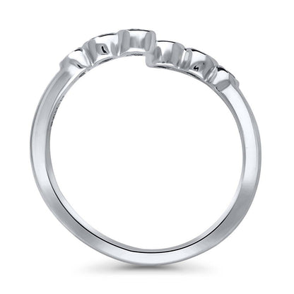 Bypass Wrap CZ Ring in Sterling Silver
