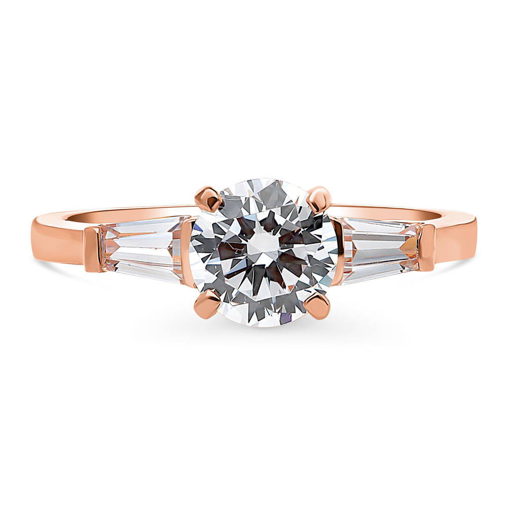 Solitaire 1ct CZ Ring in Rose Gold Plated Sterling Silver