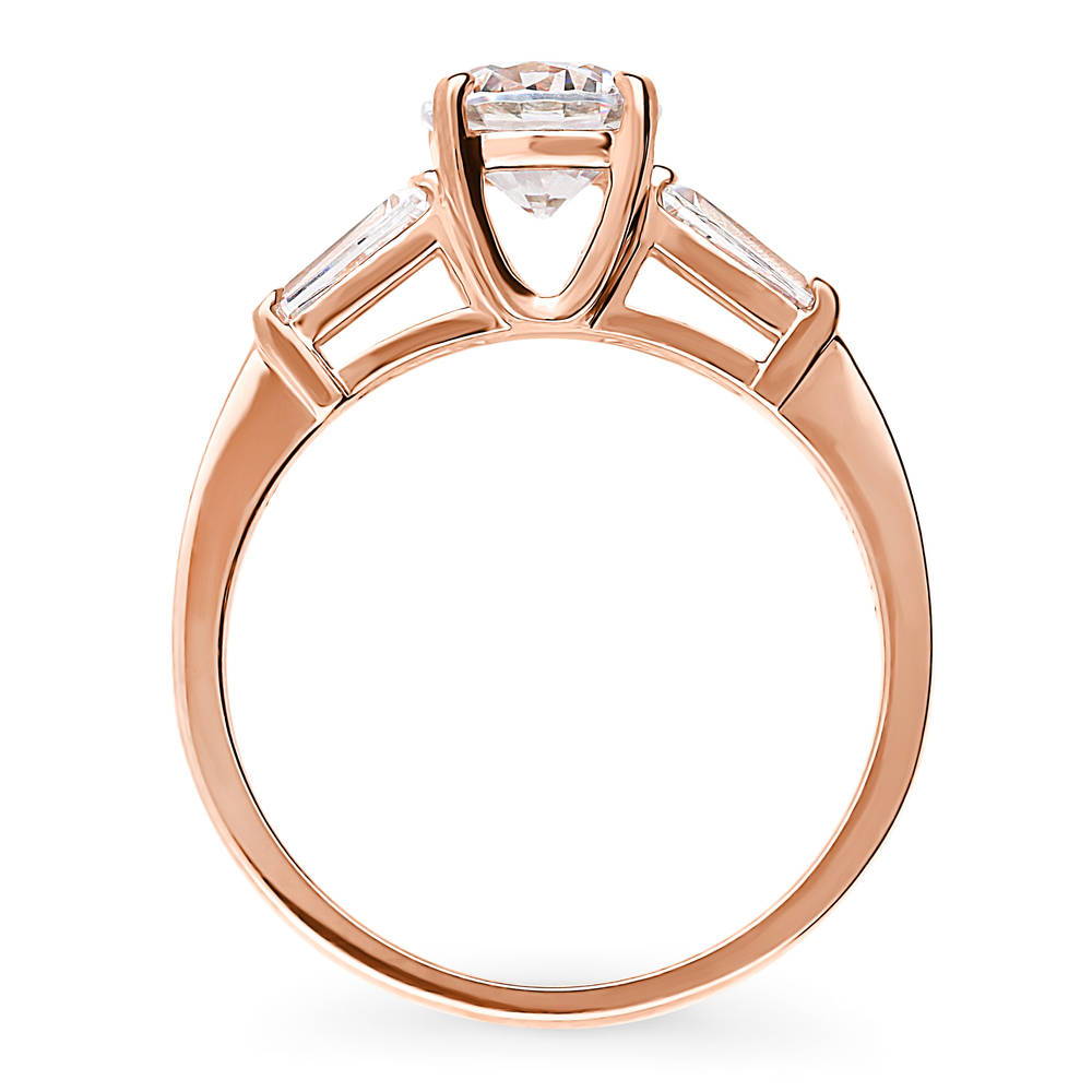 Solitaire 1ct Round CZ Ring in Rose Gold Plated Sterling Silver