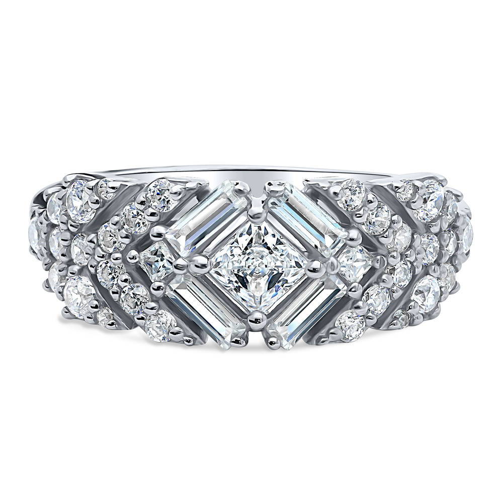 Bar Art Deco CZ Ring in Sterling Silver, 1 of 8