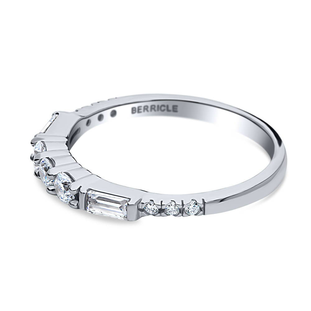 Art Deco Pave CZ Eternity Ring in Sterling Silver