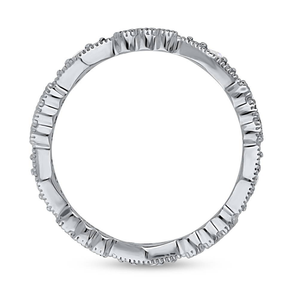 Art Deco Pave Set CZ Eternity Ring in Sterling Silver