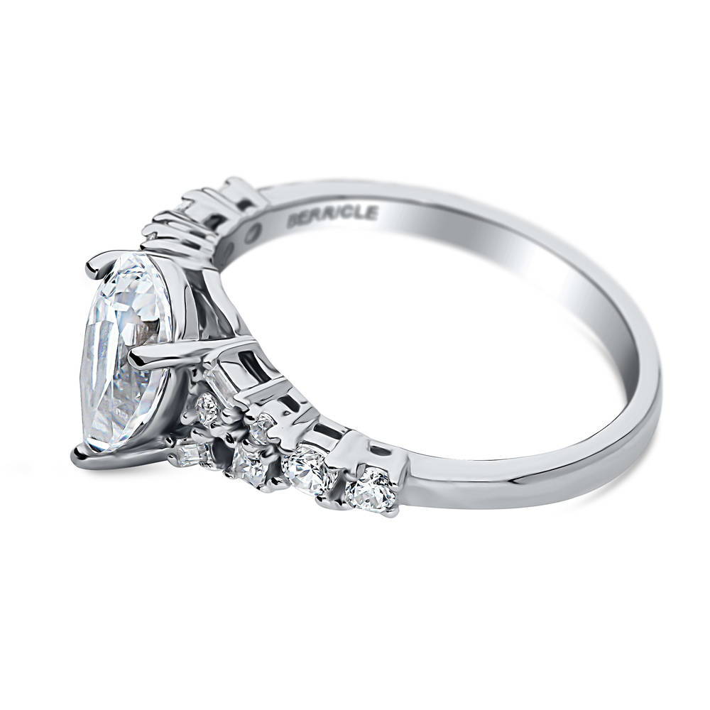 Solitaire 1.3ct Pear CZ Ring in Sterling Silver