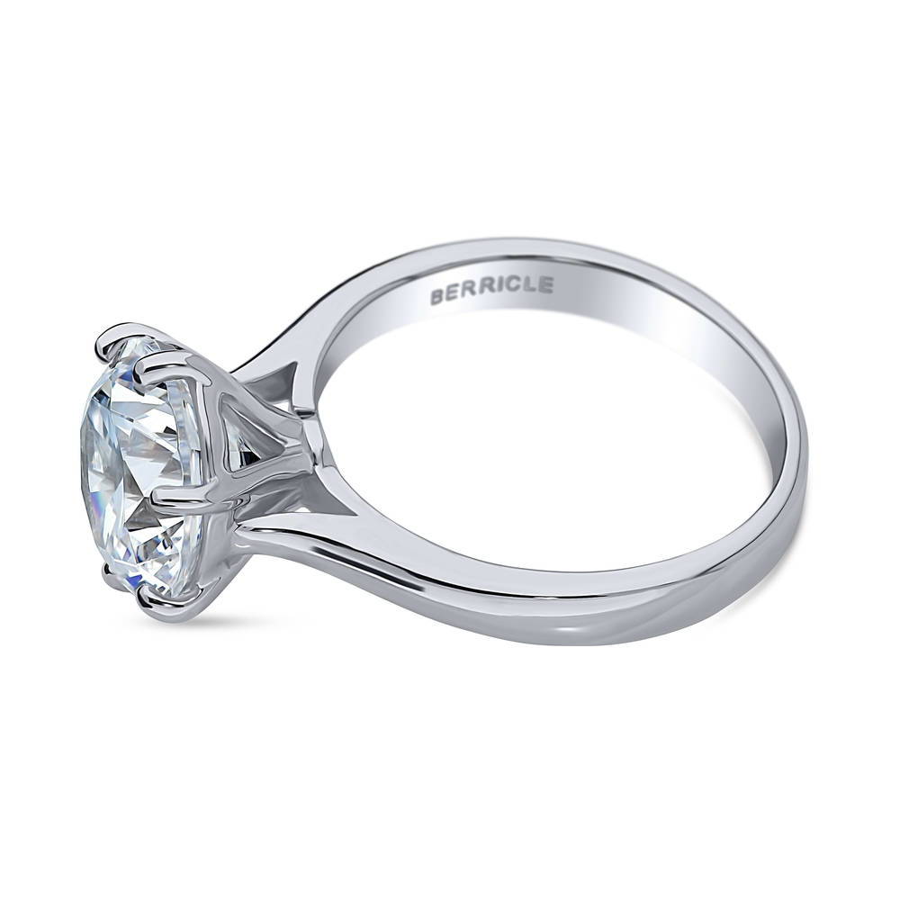 Solitaire 3.8ct Round CZ Statement Ring in Sterling Silver