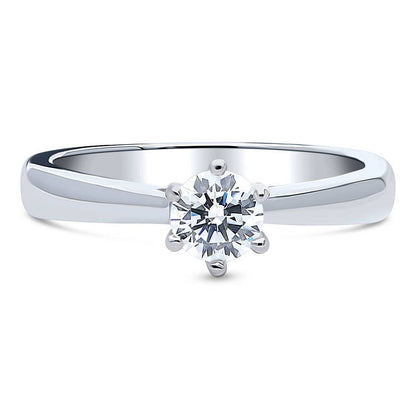 Solitaire 0.45ct CZ Ring in Sterling Silver