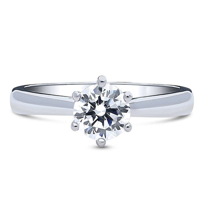 Solitaire 1ct CZ Ring in Sterling Silver