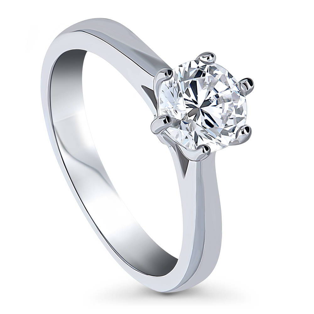 Solitaire 1ct CZ Ring in Sterling Silver
